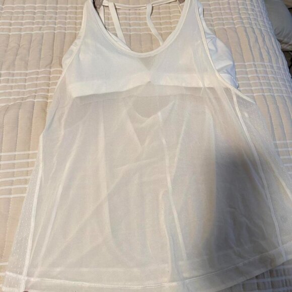 lululemon athletica Tops - NO LONGER AVAILABLE Like New Lululemon White Bra & Meshy Tank Size 10